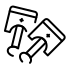 icono de pieza mecánica de moto en blanco y negro 